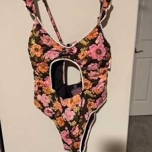 NWT Victoria Secret Floral One-Piece XXL